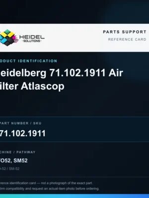 Heidel Solutions reference identification card; not an exact part photograph