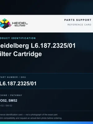 Heidel Solutions reference identification card; not an exact part photograph