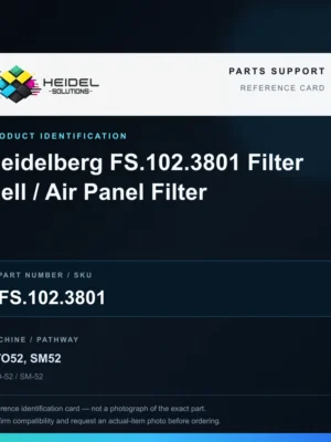 Heidel Solutions reference identification card; not an exact part photograph
