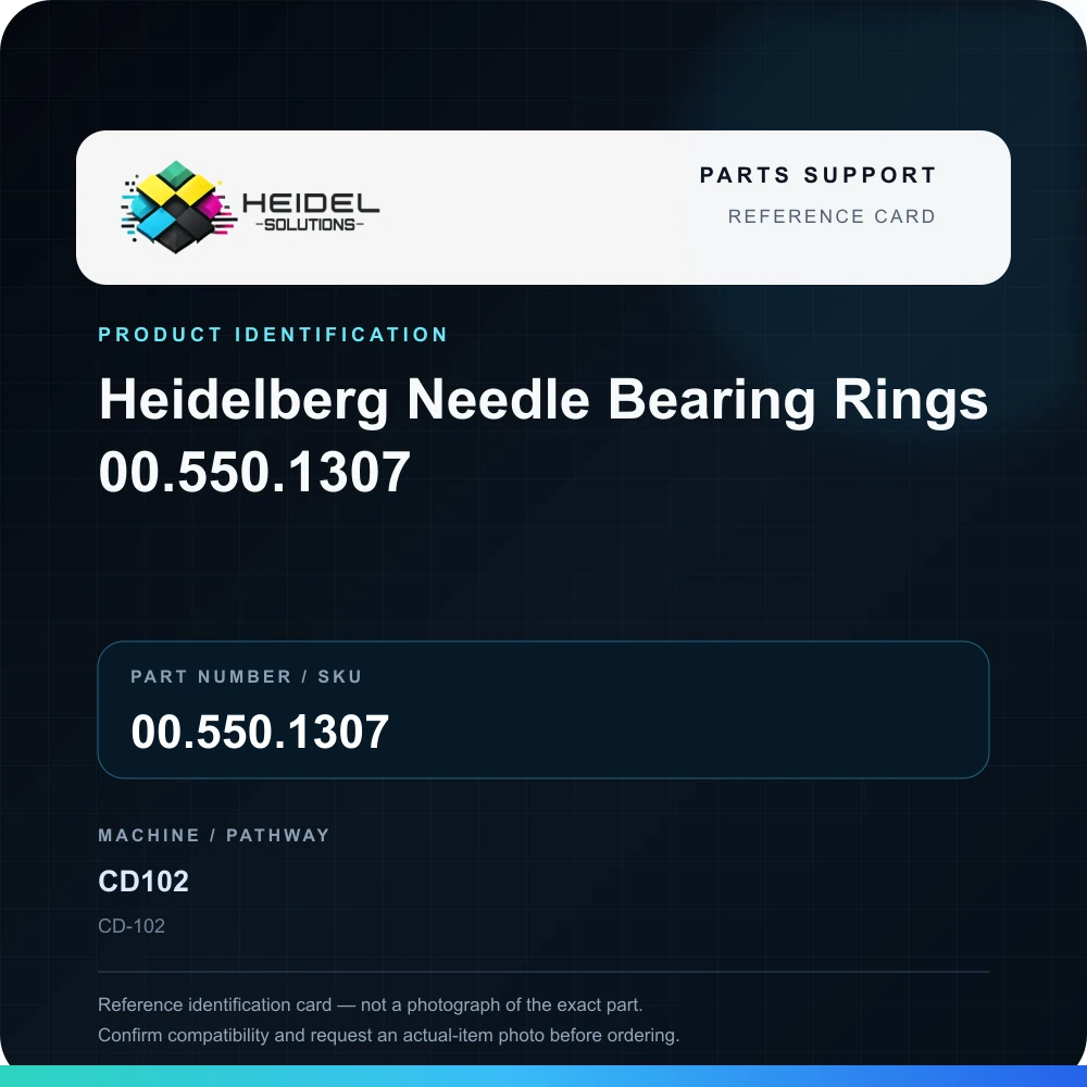 Heidel Solutions reference identification card; not an exact part photograph
