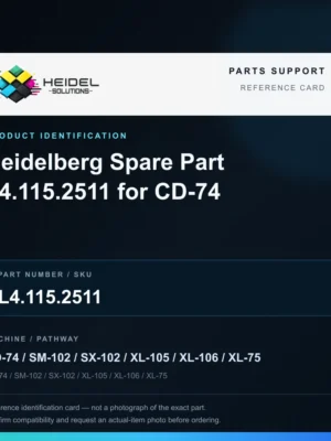 Heidel Solutions reference identification card; not an exact part photograph