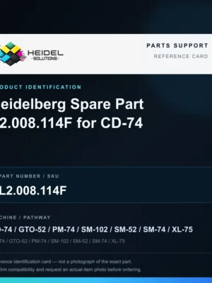 Heidel Solutions reference identification card; not an exact part photograph