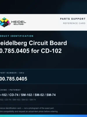 Heidel Solutions reference identification card; not an exact part photograph